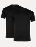 Camisetas Calvin Klein Underwear Masculinas C-Neck Pretas Pack 2UN