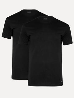 Camisetas Calvin Klein Underwear Masculinas C-Neck Pretas Pack 2UN