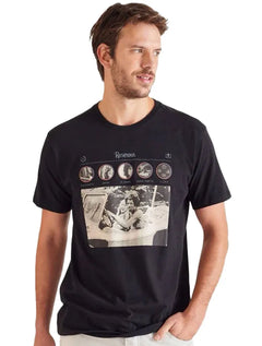 Camiseta Reserva Masculina Rock Music Feed Preta