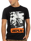 Camiseta Replay Masculina Helmet Silk Preta