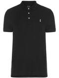 Polo Sergio K Masculina Piquet Gorgurão Light Logo Preta