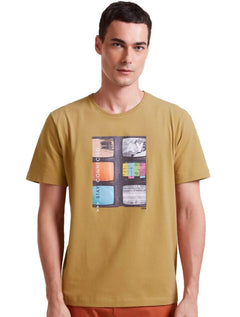 Camiseta Forum Masculina Stay Connected Caqui