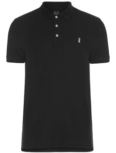 Polo Sergio K Masculina Piquet Gorgurão Light Logo Preta