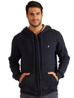 Moletom Nautica Masculino Hoodie Full-Zip Light Icon Azul Marinho