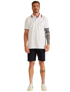 Polo Nautica Masculina Piquet Friezes Icon Branca