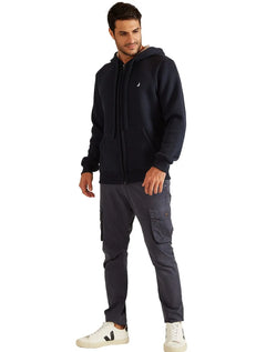 Moletom Nautica Masculino Hoodie Full-Zip Light Icon Azul Marinho