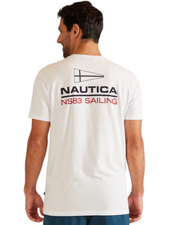 Camiseta Nautica Masculina Custom Logo Silk Branca