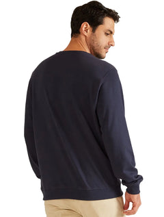 Moletom Nautica Masculino Crewneck Navy Icon Azul Marinho