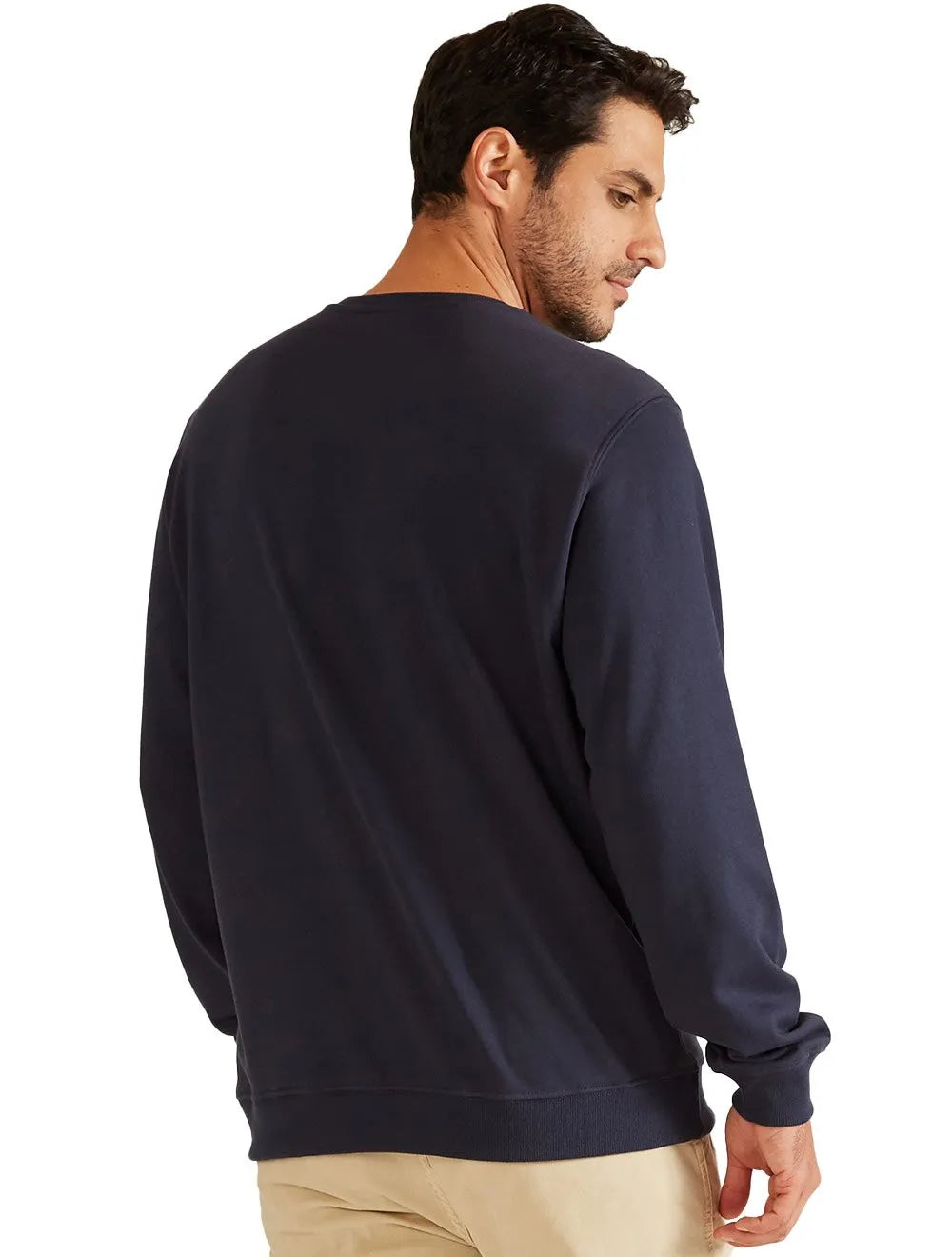 Moletom Nautica Masculino Crewneck Navy Icon Azul Marinho
