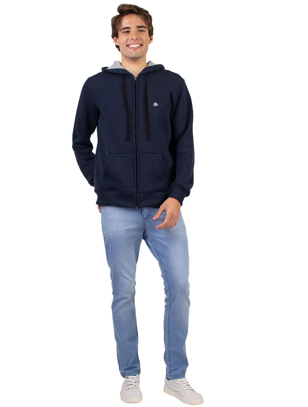 Moletom Aeropostale Masculino Hoodie Full-Zip A87 Azul Marinho