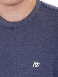 Moletom Aeropostale Masculino A87 Logo Fleece Azul Marinho Mescla