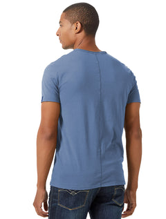 Camiseta Replay Masculina Basic Embroidered Logo Azul Claro