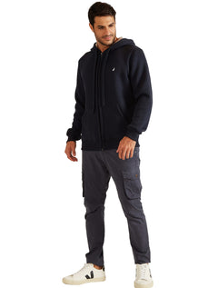 Moletom Nautica Masculino Hoodie Full-Zip Light Icon Azul Marinho