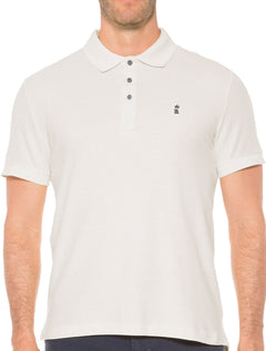 Polo Sergio K Masculina Piquet Gorgurão Dark Logo Off-White