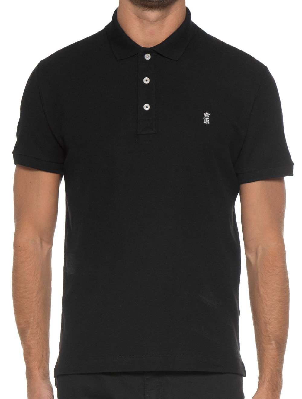 Polo Sergio K Masculina Piquet Gorgurão Light Logo Preta