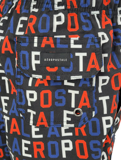 Short Aeropostale Masculino Swimwear Vertical Colors Logo Preto