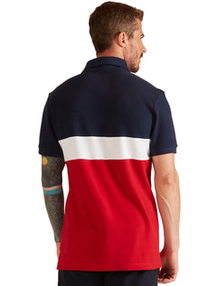 Polo Nautica Masculina Piquet Colorblock Branca/Vermelha/Marinho