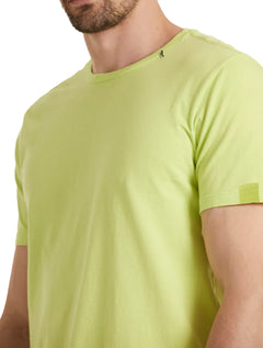 Camiseta Replay Masculina Basic Embroidered Logo Verde Lima