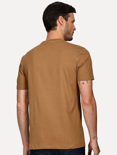 Camiseta Aramis Masculina Basic Lisa Marrom Mascavo