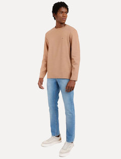 Blusa Aramis Masculina Regular Suedine Canelado Caqui