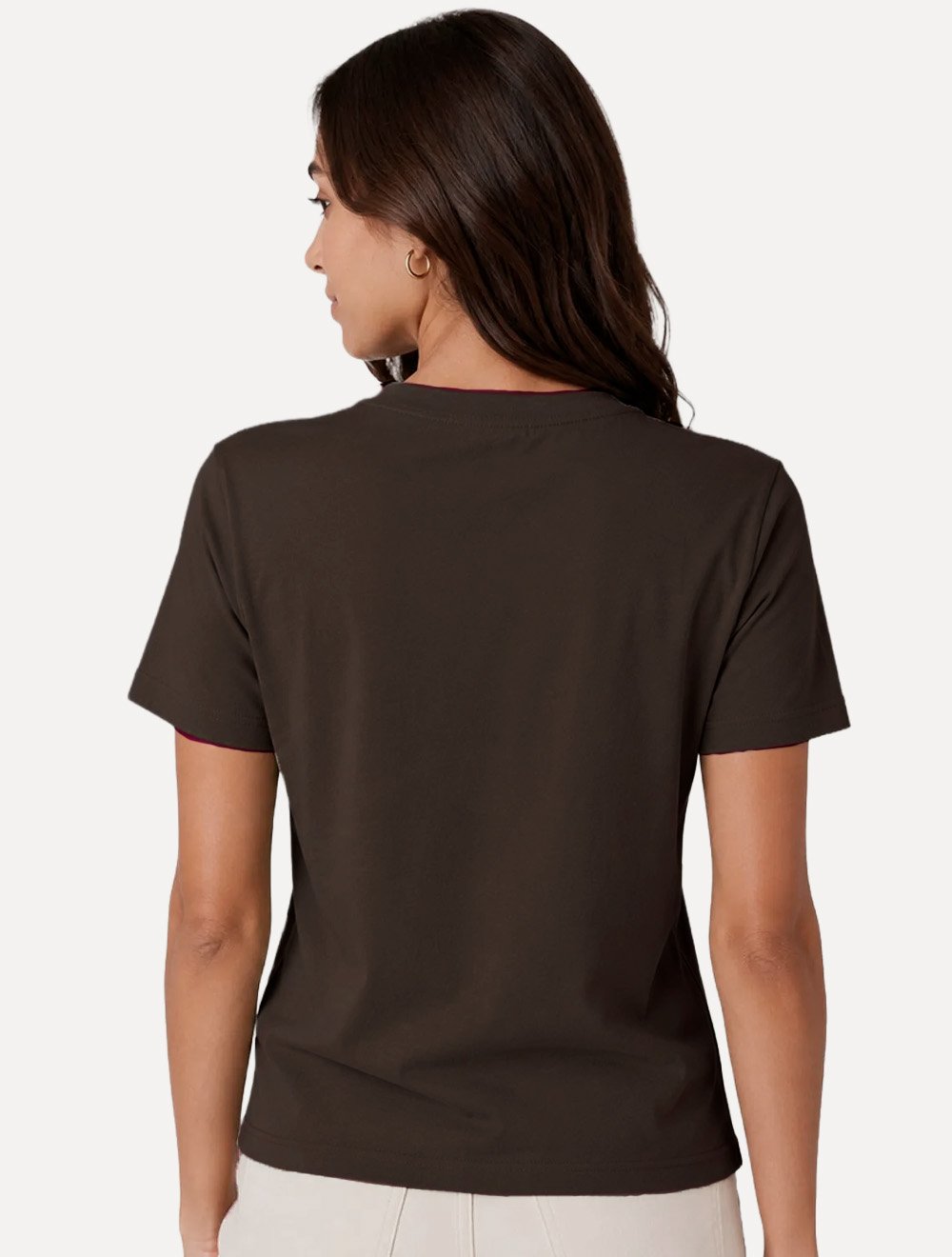 Camiseta Guess Feminina Los Angeles Embroidery Logo Marrom