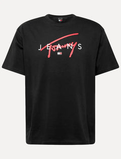 Camiseta Tommy Jeans Masculina Regular Signature Twist Logo Tee Preta