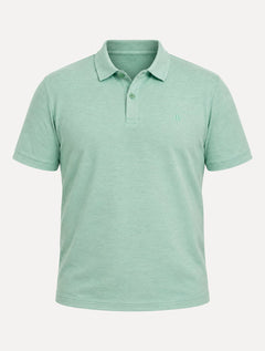 Polo Dudalina Masculina Plus Size Malha Cotton Linho Verde Médio