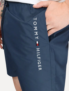 Short Tommy Hilfiger Masculino Long Drawstring Core Logo Azul Médio
