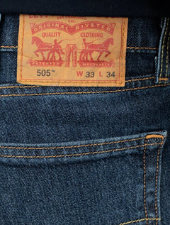 Calça Levis Jeans Masculina 505 Regular Stretch Hint Of Cool Azul Escuro