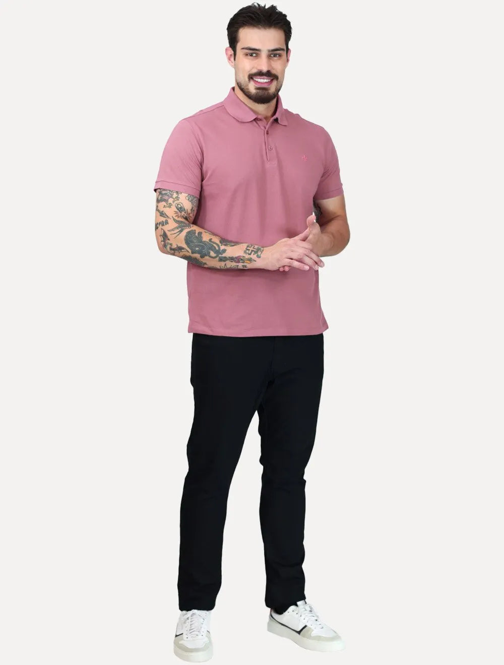 Polo Dudalina Piquet Essentials Basica Cotton Rosa Médio