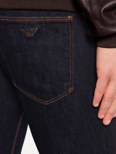 Calça Jeans Empório Armani Masculina J06 Slim Fit Cintura Regular Azul Denim