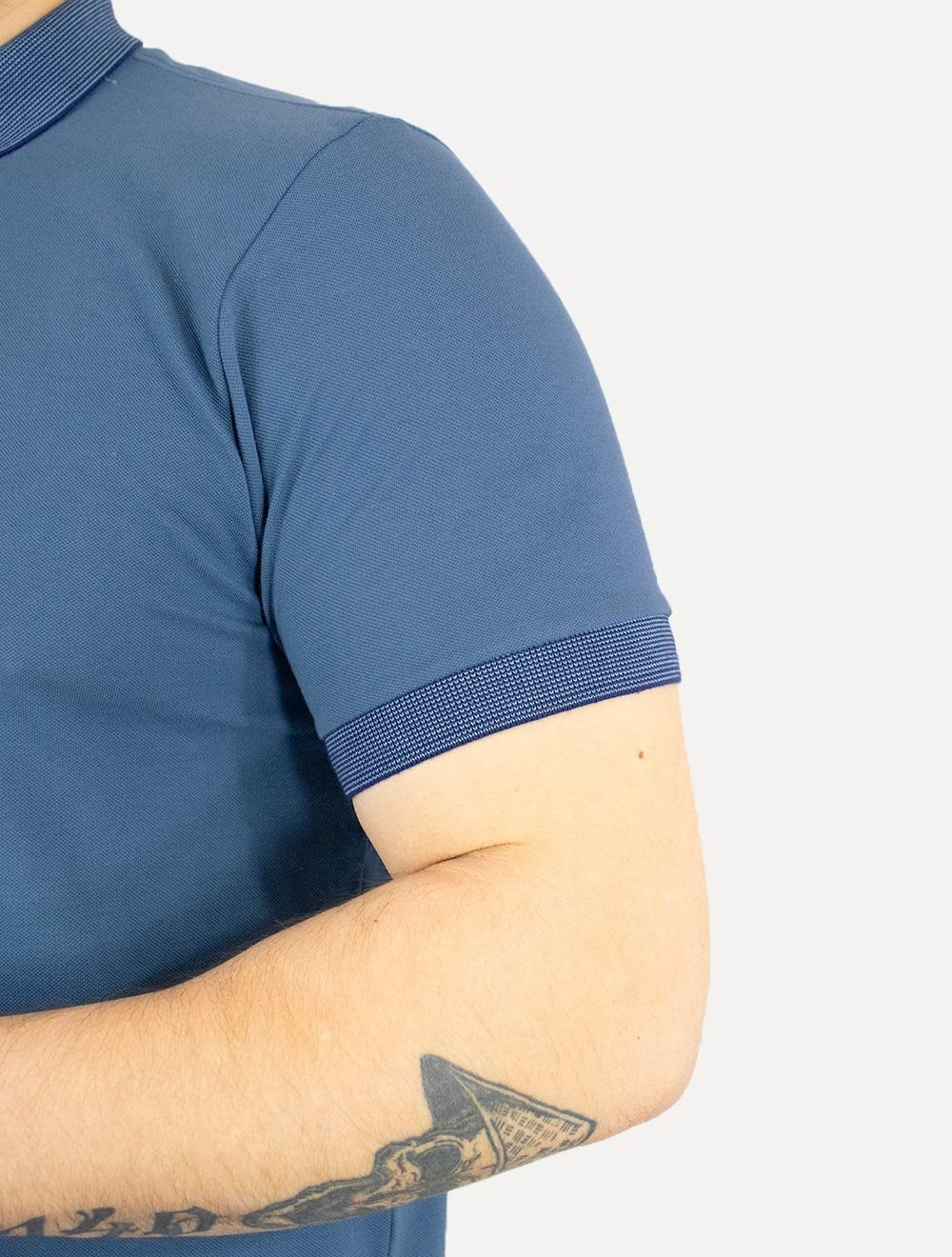 Polo Aramis Masculina Piquet Maquinetada Vegas Azul Índigo