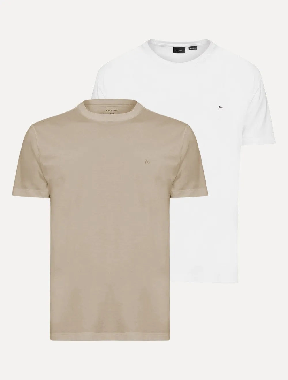 Kit Camisetas Aramis | Masculina Basic Lisa Amêndoa/Branca