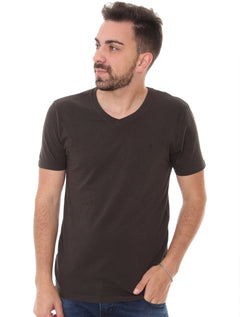 Camiseta Replay Masculina R Basic V-Neck Chumbo