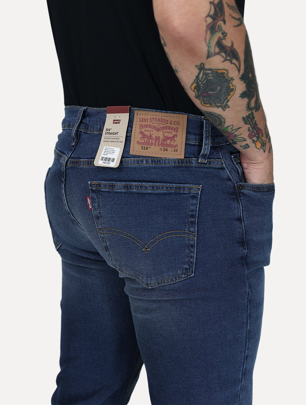 Calça Levis Jeans Masculina 514 Straight Faded Blue Azul Medio