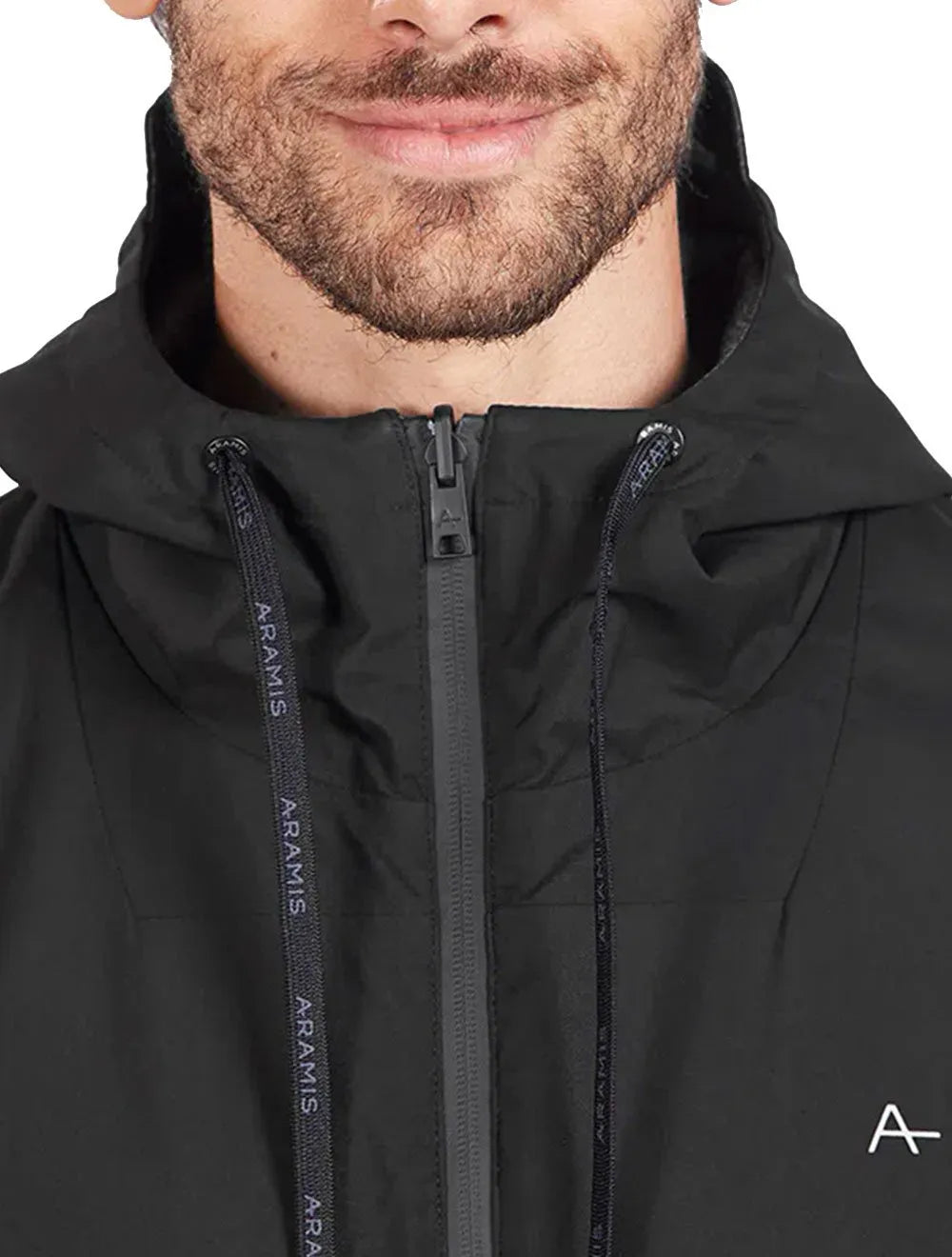 Jaqueta Aramis Masculina Nylon Dupla Face Hoodie Liquid Repeller Preta