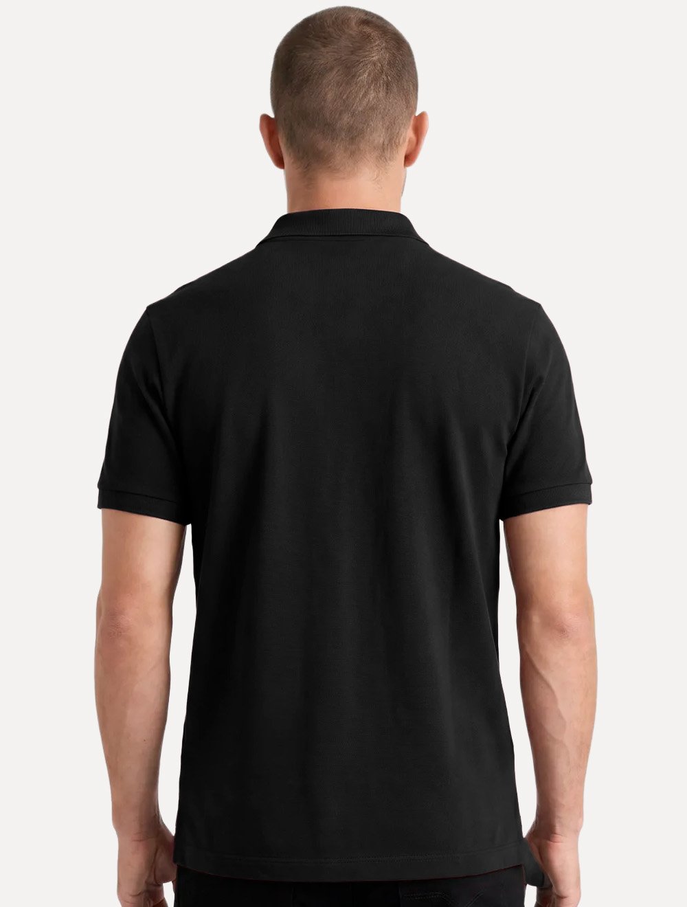 Polo Guess Masculina Piquet Chest Embroidery Logo Preta