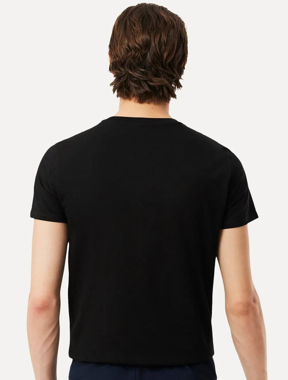 Kit Camiseta e Polo Lacoste | Jersey Cotton e Classic Piquet Navy Stripes Preta/Branca