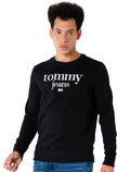 Moletom Tommy Jeans Masculino Regular Crewneck Modern Corp Logo Preto