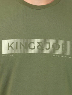Camiseta King & Joe Masculina Premium Cotton Flex Block Stripe Verde