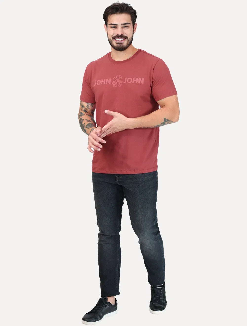 Camiseta John John Masculina Fit Basic Vermelho Médio