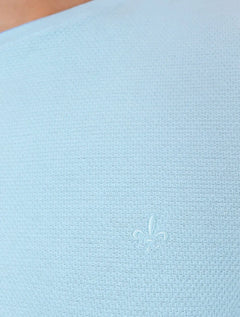 Camiseta Dudalina Masculina Textura Mono Logo Azul Claro