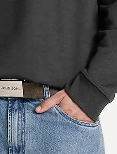 Moletom John John Masculino Crewneck Simple Cinza Médio
