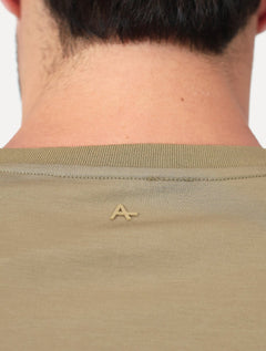 Camiseta Aramis Masculina Mercerizedo Interlock Caqui