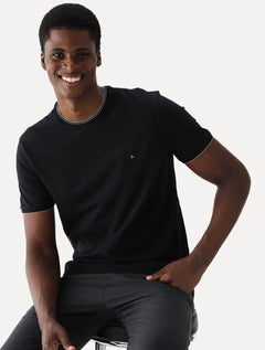 Camiseta Aramis Masculina Grey Friso Gola Preta