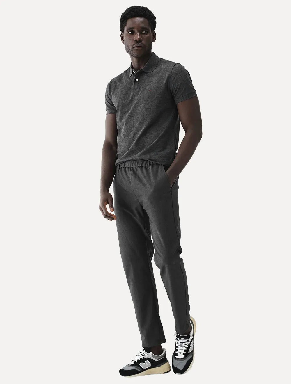Polo Aramis Masculina Basic Piquet Grafite Mescla
