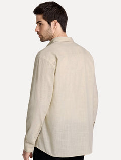 Camisa John John Masculina Relaxed Cotton Cáqui Claro