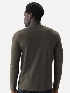 Camiseta Ellus Masculina Manga Longa Cotton Fine Easa Marrom Médio