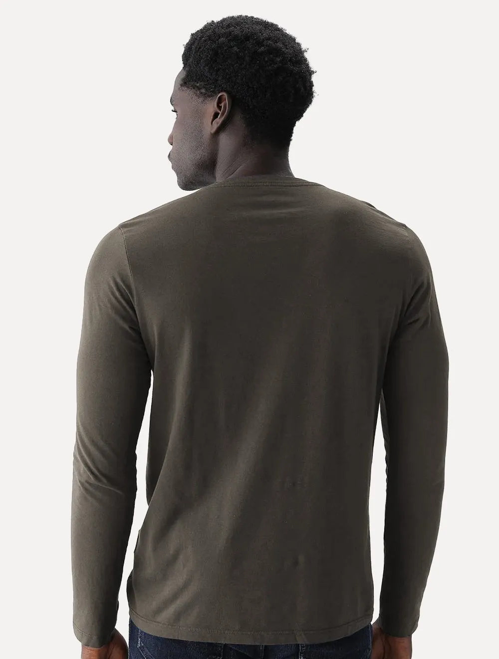 Camiseta Ellus Masculina Manga Longa Cotton Fine Easa Marrom Médio