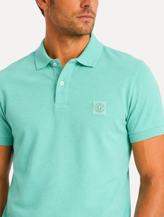 Polo Guess Masculina Piquet Small Patch Verde Claro